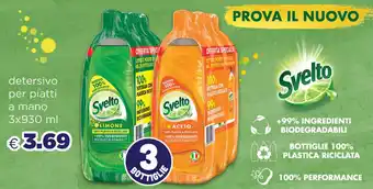 Acqua & Sapone Svelto detersivo per piatti a mano 3x930 ml offerta