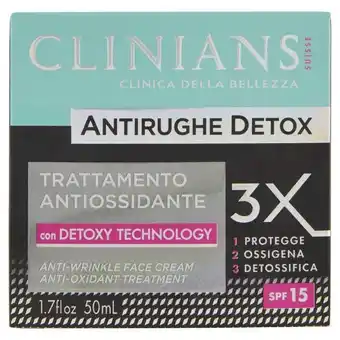 Clinians azione anti eta crema viso anti rughe detox 50 ml