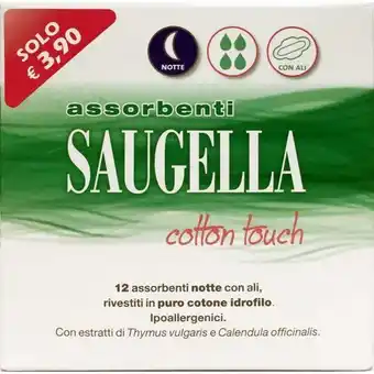 Saugella assorbenti notte con ali 12 pezzi