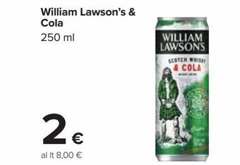 William lawson's & cola 250ml
