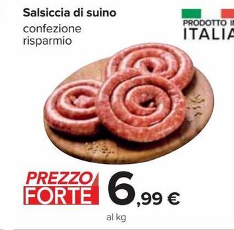Carrefour Iper Salsiccia di suino offerta