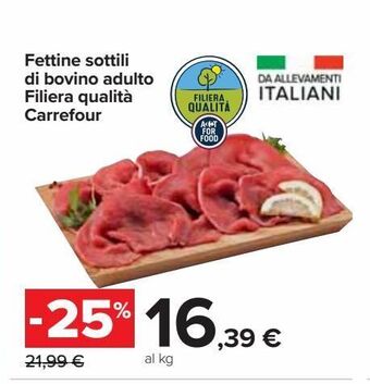 Carrefour Iper Fettine sottili di bovino adulto filiera qualità carrefour offerta