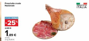 Carrefour Iper Prosciutto crudo nazionale offerta