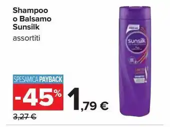 Carrefour Iper Shampoo o balsamo sunsilk assortiti offerta
