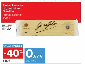 Pasta di semola di grano duro garofalo formati assortiti 500g