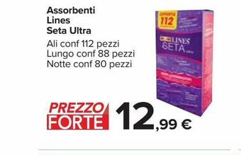 Carrefour Iper Assorbenti lines seta ultra offerta