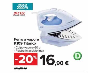 Ferro a vapore k109 titanox