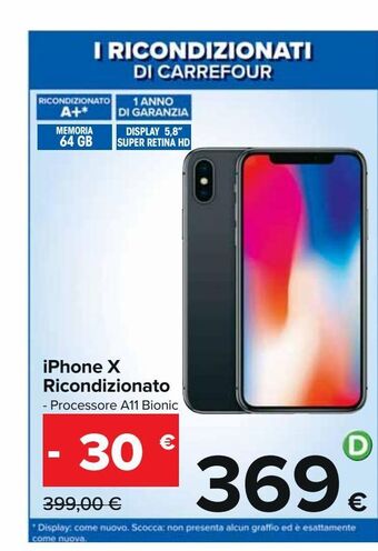 Carrefour Iper Iphone x ricondizionato offerta
