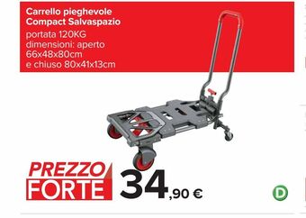Carrefour Iper Carrello pieghevole compact salvaspazio offerta