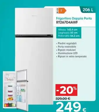 Carrefour Iper Frigorifero doppia porta rt267d4awf offerta