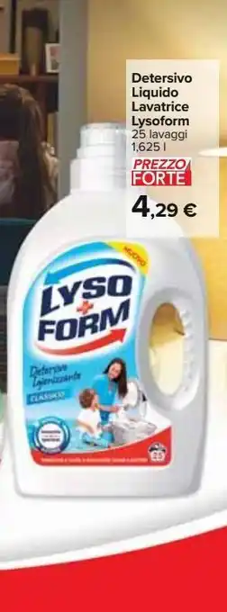 Carrefour Iper Detersivo liquido lavatrice lysoform 25 lavaggi offerta