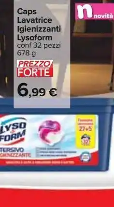 Carrefour Iper Caps lavatrice igienizzante lysoform conf 32 pz offerta