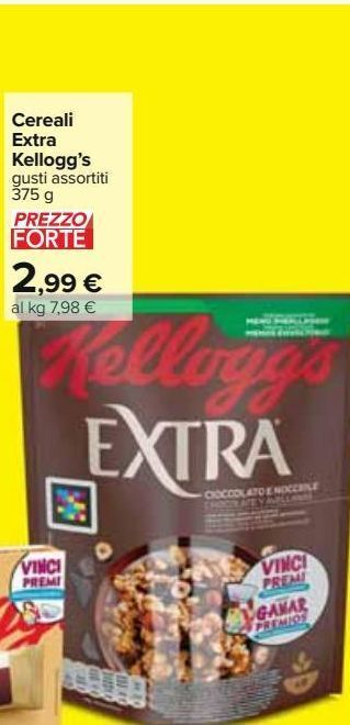 Carrefour Iper Cereali kellogg's extra gusti assortiti 375g offerta