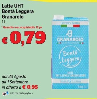Carrefour Market Latte uht bontà leggera granarolo offerta