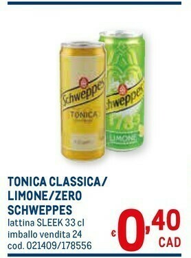 Metro Schweppes Bibite offerta