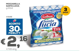 Pan Galbani Santa Lucia Mozzarella g.100x3 offerta