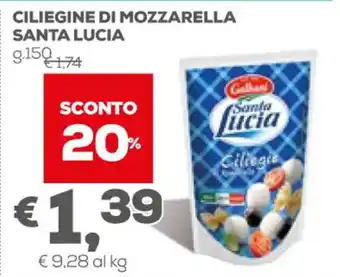Pan Galbani Santa Lucia Ciliegine di Mozzarella g.150 offerta