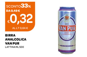 Ekom Birra Analcolica Van Pur Lattina ML 500 offerta