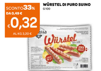 Ekom Würstel Di Puro Suino G 100 offerta