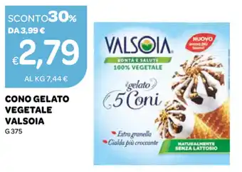 Ekom Cono Gelato Vegetale Valsoia G 375 offerta
