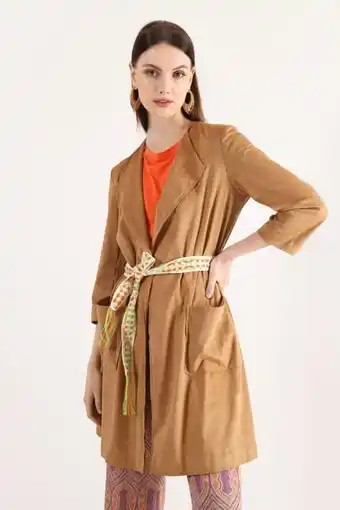 Cappotto midi con maniche a tre quarti