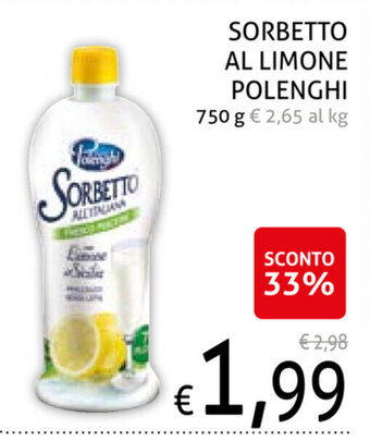Polenghi Sorbetto Al Limone 750g