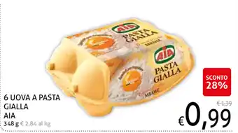 Ecu Discount Aia 6 Uova a Pasta Gialla 348g offerta