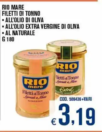 Adhoc Rio mare filetti di tonno offerta