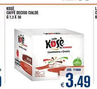 Adhoc Kose caffe deciso cialde g 7.3 x 50 offerta