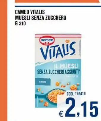Cameo vitalis muesli senza zucchero g 310