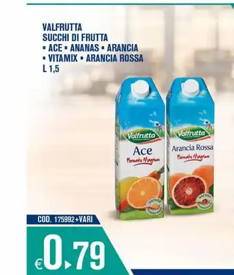 Adhoc Valfrutta succhi di frutta ace ananas arancia vitamix arancia rossa l 1.5 offerta