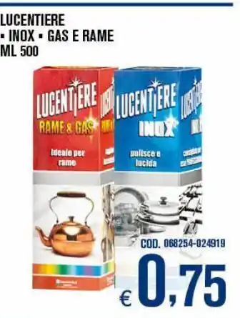 Adhoc Lucentiere inoz gas e rame ml 500 offerta