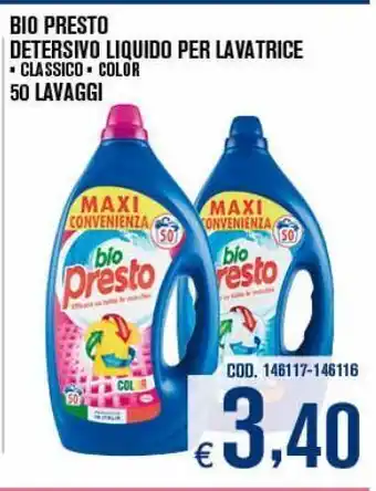 Adhoc Bio presto detersivo liquido per lavatrice offerta