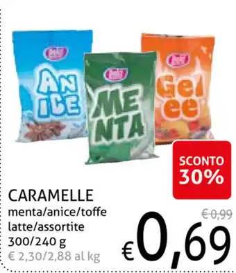 Ecu Discount Caramelle menta/anice/toffe latte/assortite 300/240g offerta