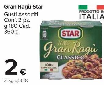 Carrefour Market Gran ragú star gusti assortiti conf. 2 pz offerta