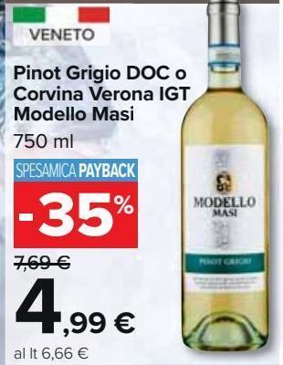 Carrefour Market Pinot grigio doc o corvina verona igt modello masi offerta