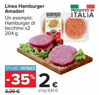 Carrefour Market Linea hamburger amadori un esempio: hamburger di tacchino x2 offerta