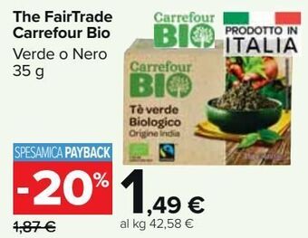 Carrefour Market The fairtrade carrefour bio verde o nero offerta