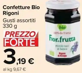 Carrefour Market Confettura bio rigoni offerta