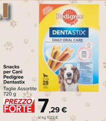 Carrefour Market Snacks per cani pedigree dentastix offerta
