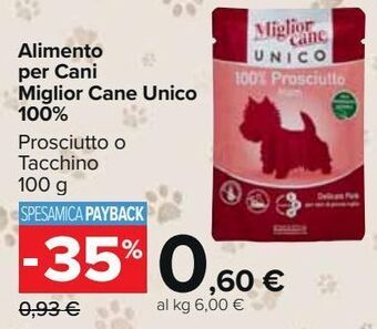 Carrefour Market Alimento per cani miglior cane unico 100% offerta