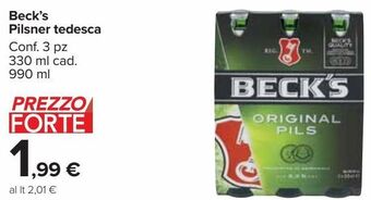 Carrefour Market Beck's pilsner tedesca offerta