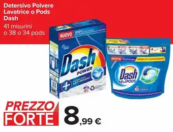 Carrefour Market Detersivo polvere lavatrice o pods dash offerta