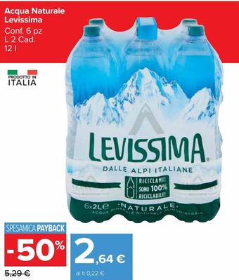 Carrefour Market Acqua naturale levissima offerta