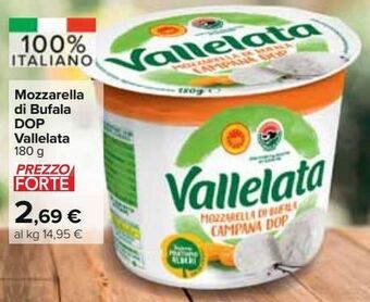 Carrefour Market Mozzarella di bufala dop vallelata offerta