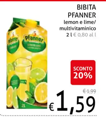 Ecu Discount Pfanner Bibita lemon e lime/multivitaminico 2L offerta