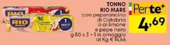 Superstore Pam Rio Mare Tonno con peperoncino di Calabria o al limone e pepe nero 80 g x 3 + 1 in omaggio offerta