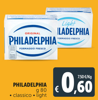 Deco Supermercati Philadelphia classico, light 80 g offerta