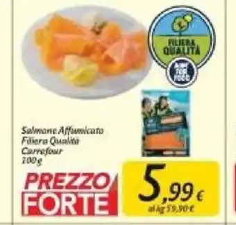 Carrefour Salmone Affumicato Filnera Qualità Carrefour 100g offerta
