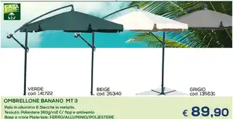 Casa & Co Ombrellone Banano MT 3 offerta